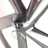 China Carbon fiber road wheel 65mm compact 3K smooth 5 spoke wheel set